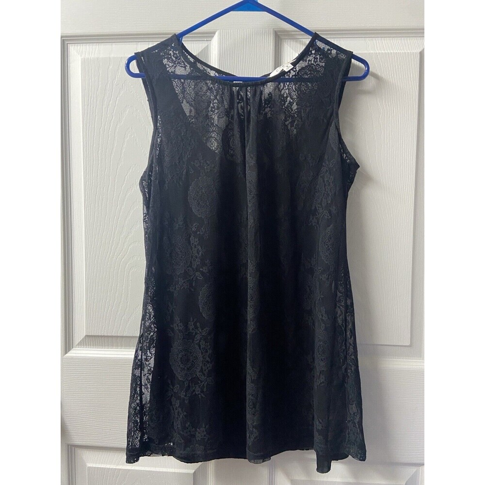 Cabi Top Womens Small Fairy Core Black Round Neck Lace Sleeveless Witchycore 942